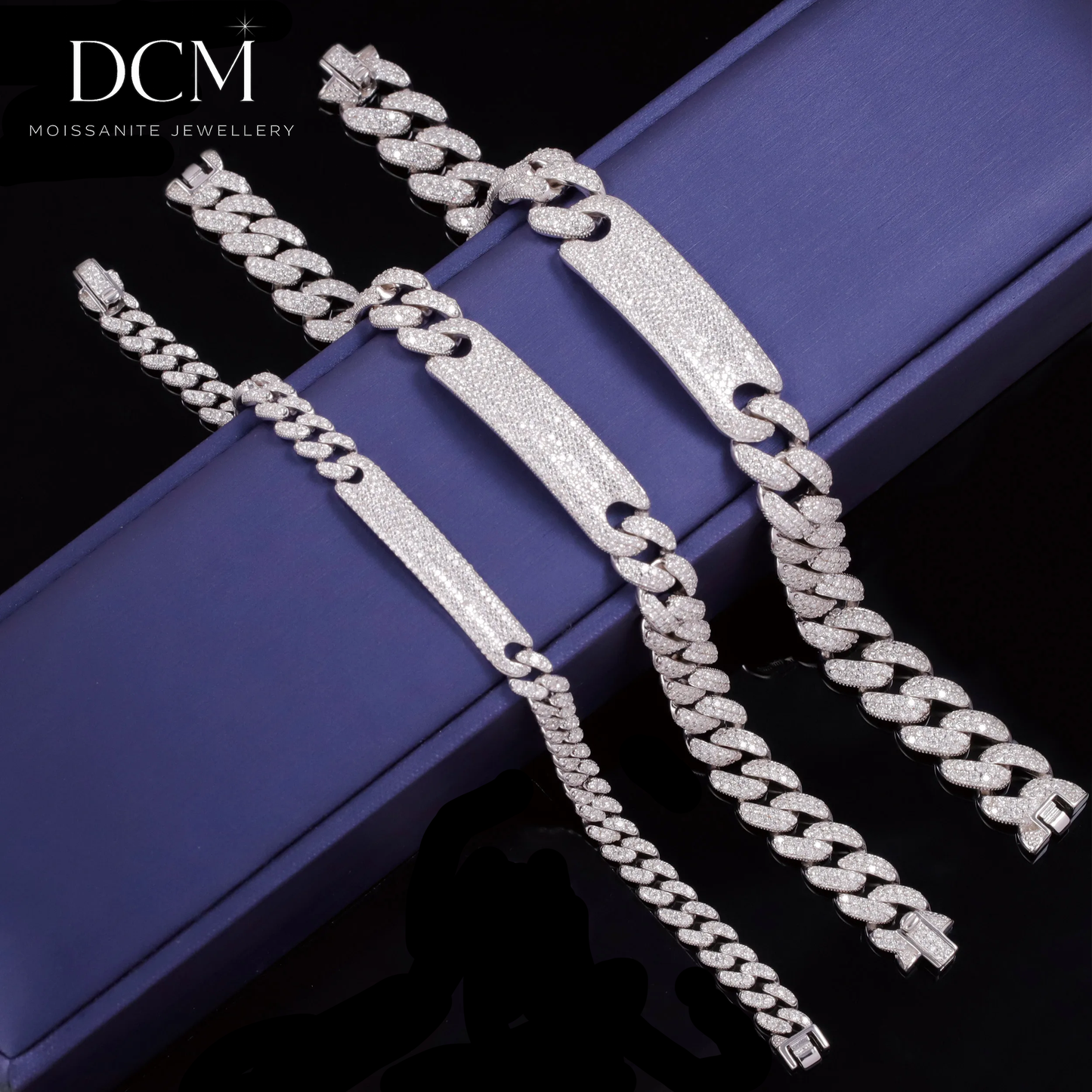 DCM “GLACIER CUBAN” VVS Moissanite Bracelet