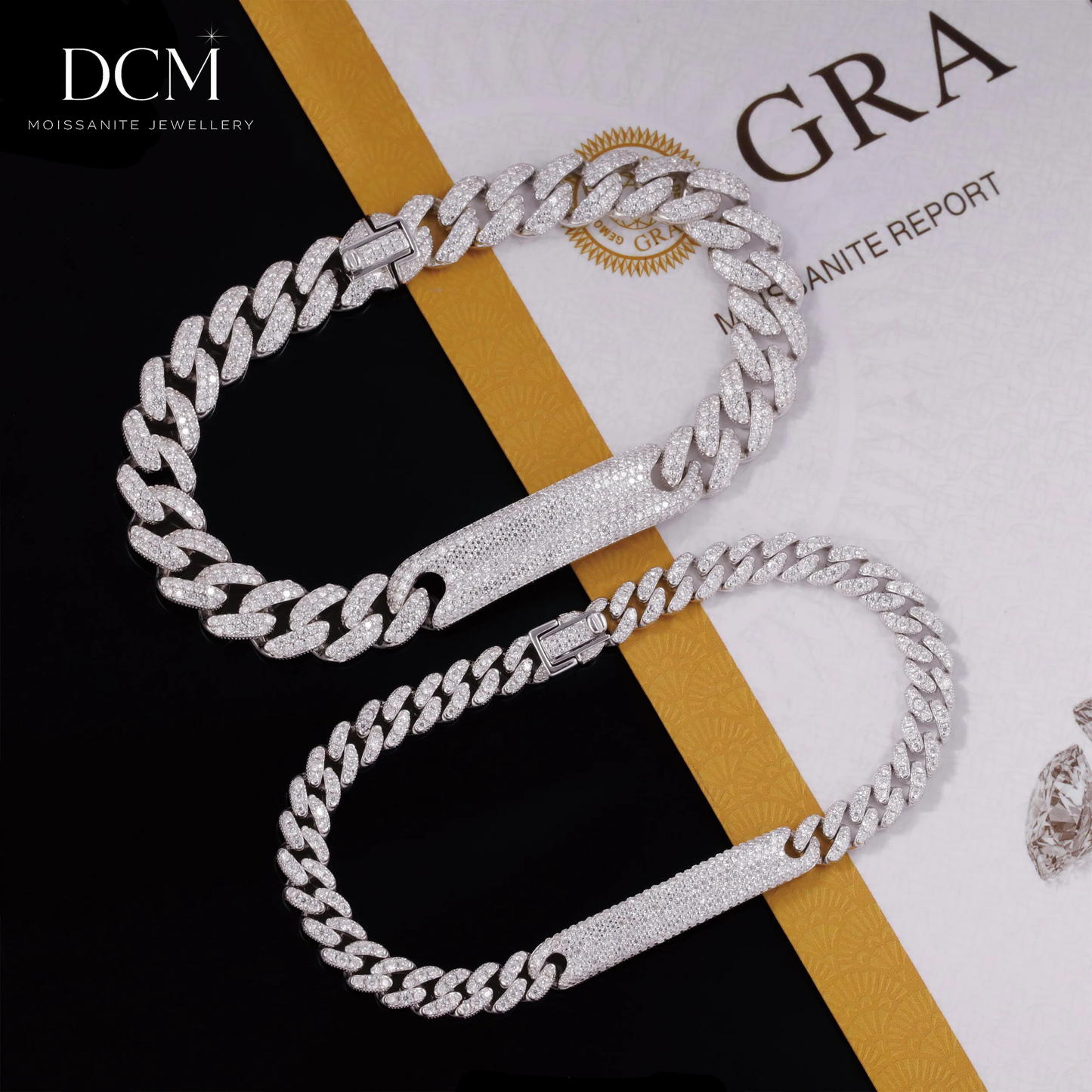 DCM “GLACIER CUBAN” VVS Moissanite Bracelet