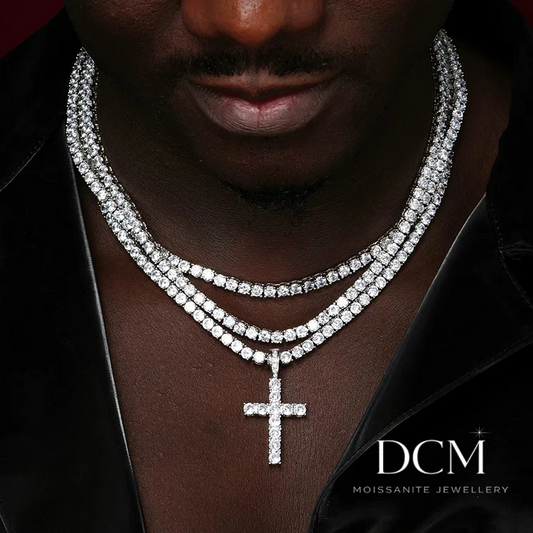 DCM “FAITHCORE” VVS Moissanite Cross Pendant  S925 Sterling Silver