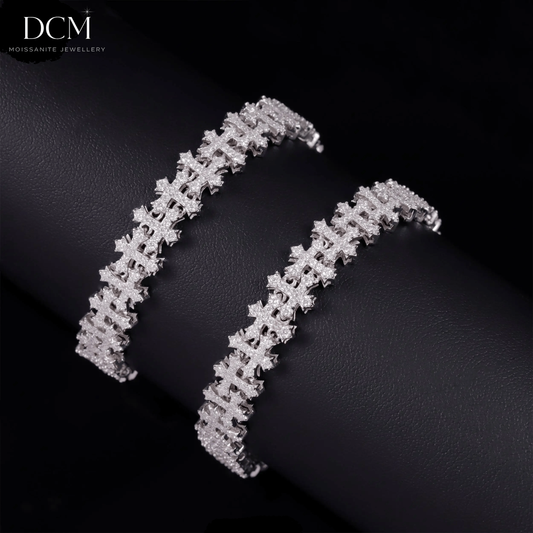 DCM "BEYONDFAITH" VVS Moissanite 925 Silver Bracelet
