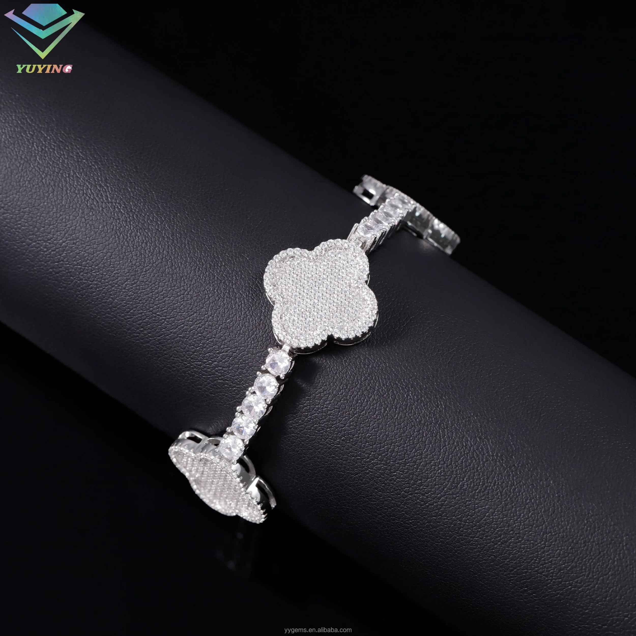 Box Shape 925 Solid Silver Vvs GRA Moissanite Diamond Bracelet Cuban Link Bracelet for Women/mens Fine Jewelry-10