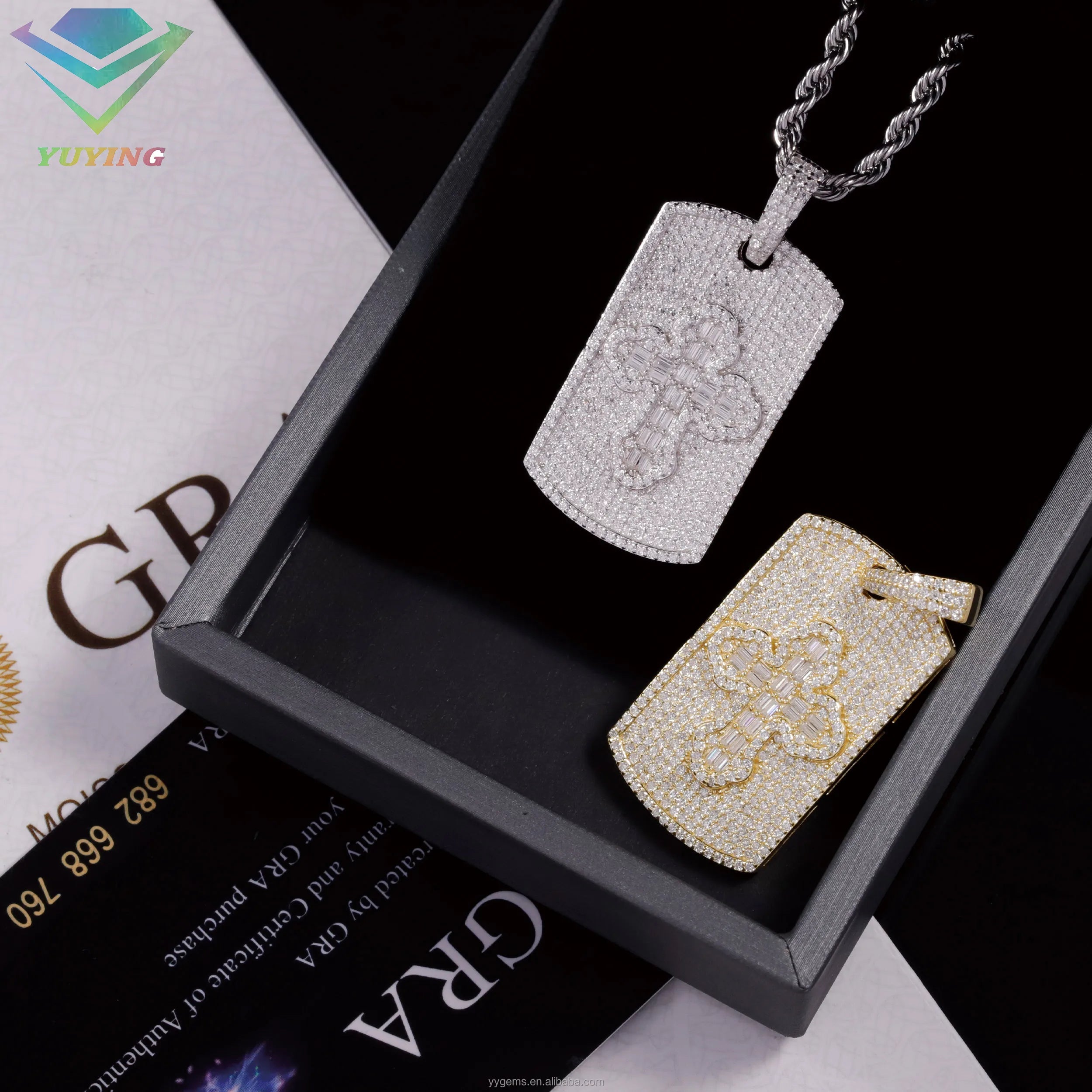 Fashion Diamond Cross Pendant For Necklace 925 Solid Silver Hip Hop Pendant VVS Moissanite Pendant for Men Women-3