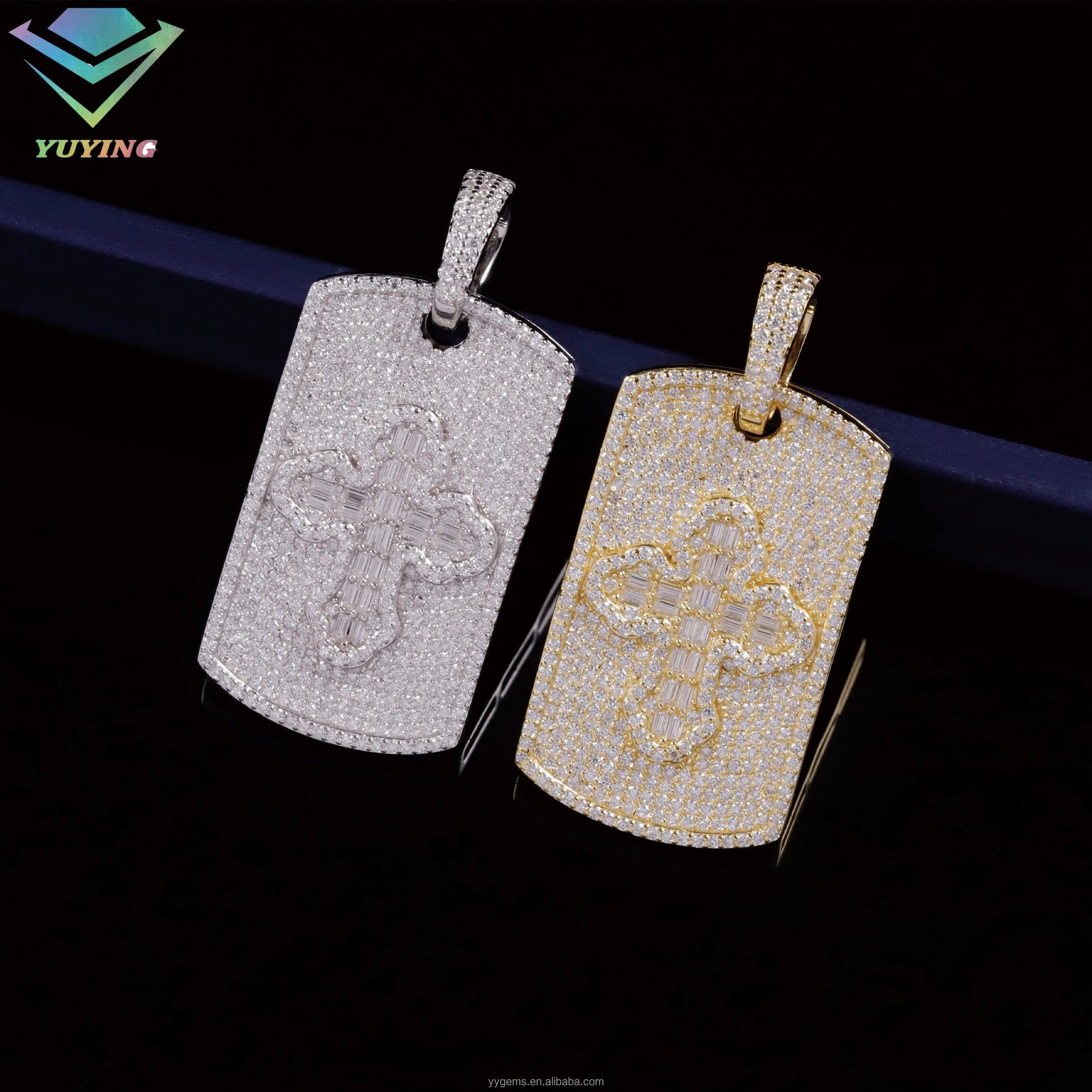 Fashion Diamond Cross Pendant For Necklace 925 Solid Silver Hip Hop Pendant VVS Moissanite Pendant for Men Women-7