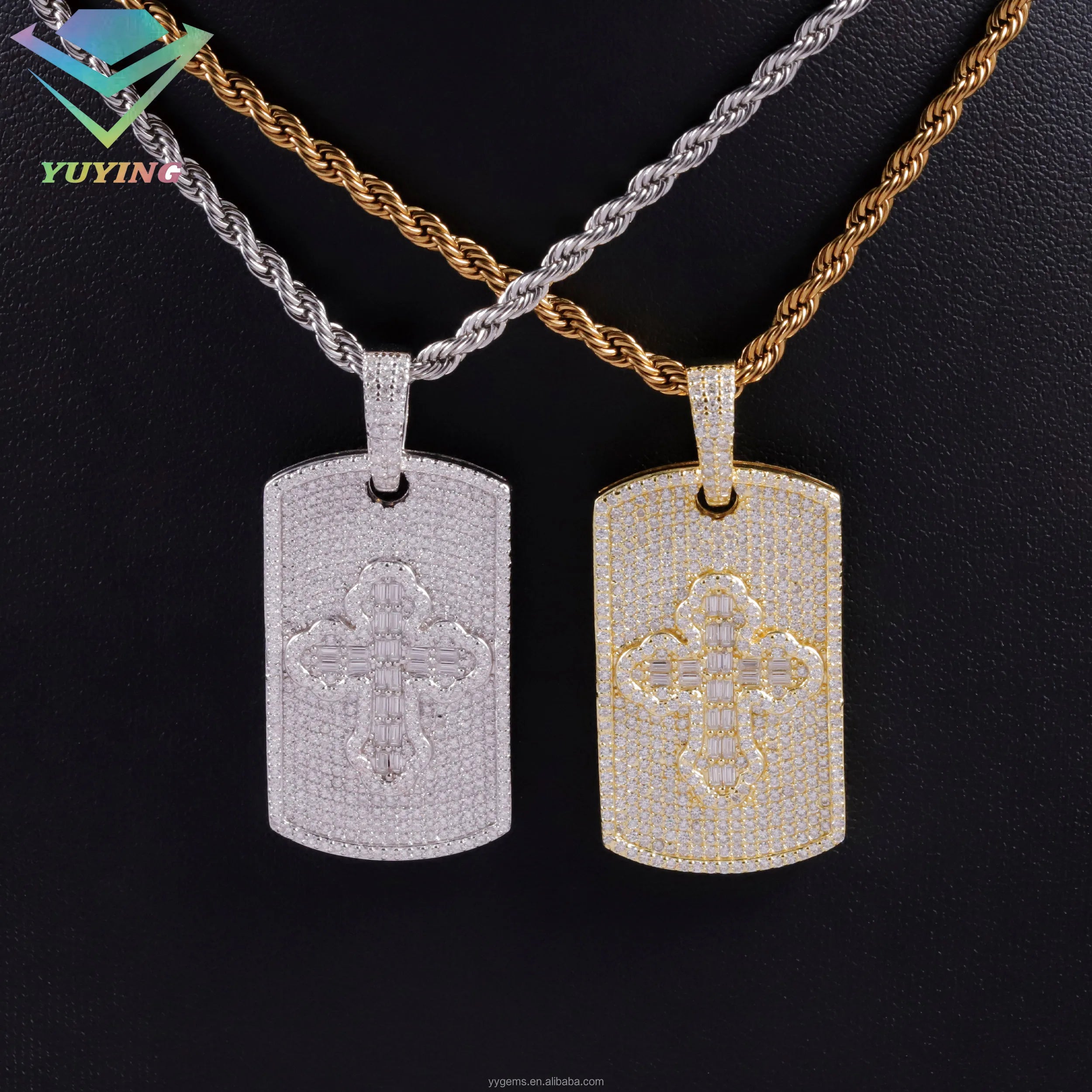 Fashion Diamond Cross Pendant For Necklace 925 Solid Silver Hip Hop Pendant VVS Moissanite Pendant for Men Women-6