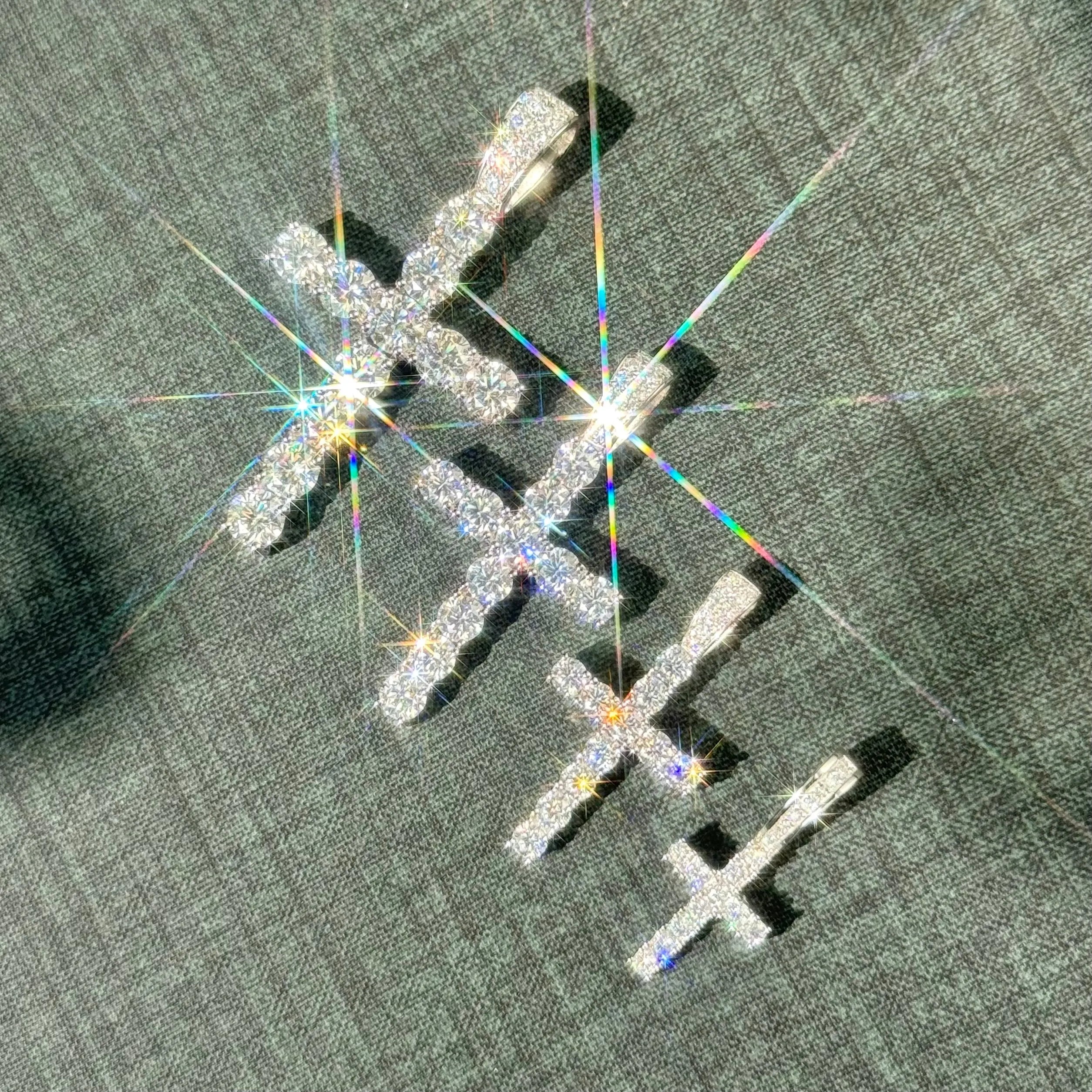 Ready to Ship Cross Pendant 2mm 3mm 4mm 5mm 925 Silver Pass Tester VVS Moissanite Diamond Cross Pendant for Chain-2