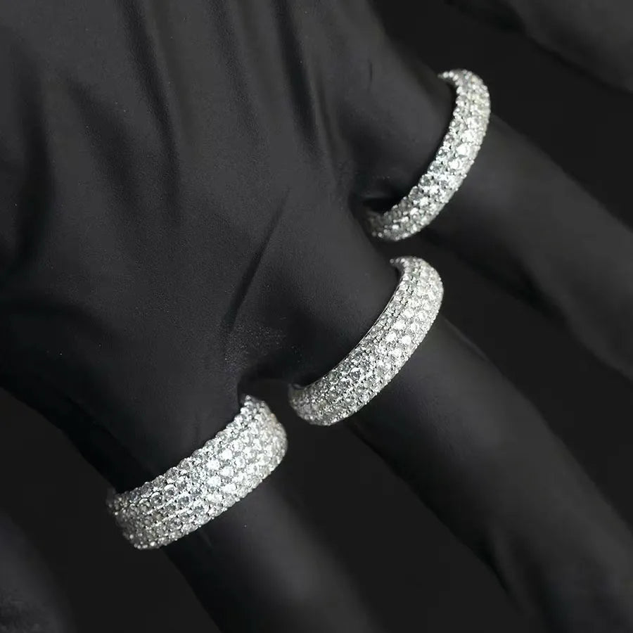 Fashion Design 925 Solid Silver With Iced Out GRA Round Moissanite Diamond for Mens Hiphop Ring-0