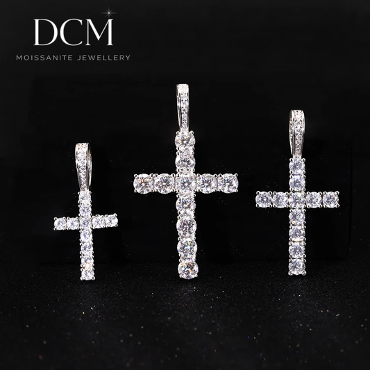 DCM “FAITHCORE” VVS Moissanite Cross Pendant  S925 Sterling Silver