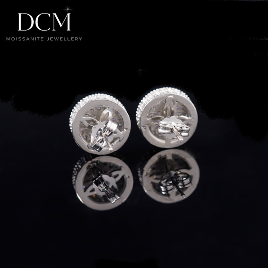 DCM “BRILLIANTCORE” VVS Moissanite Round-Cut Stud Earrings  S925 Sterling Silver