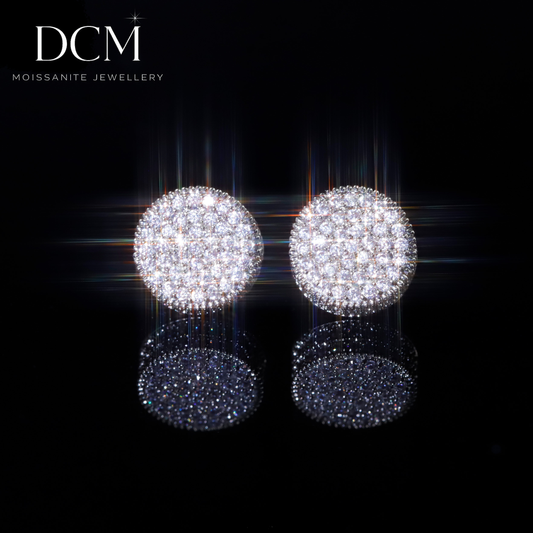 DCM “BRILLIANTCORE” VVS Moissanite Round-Cut Stud Earrings  S925 Sterling Silver